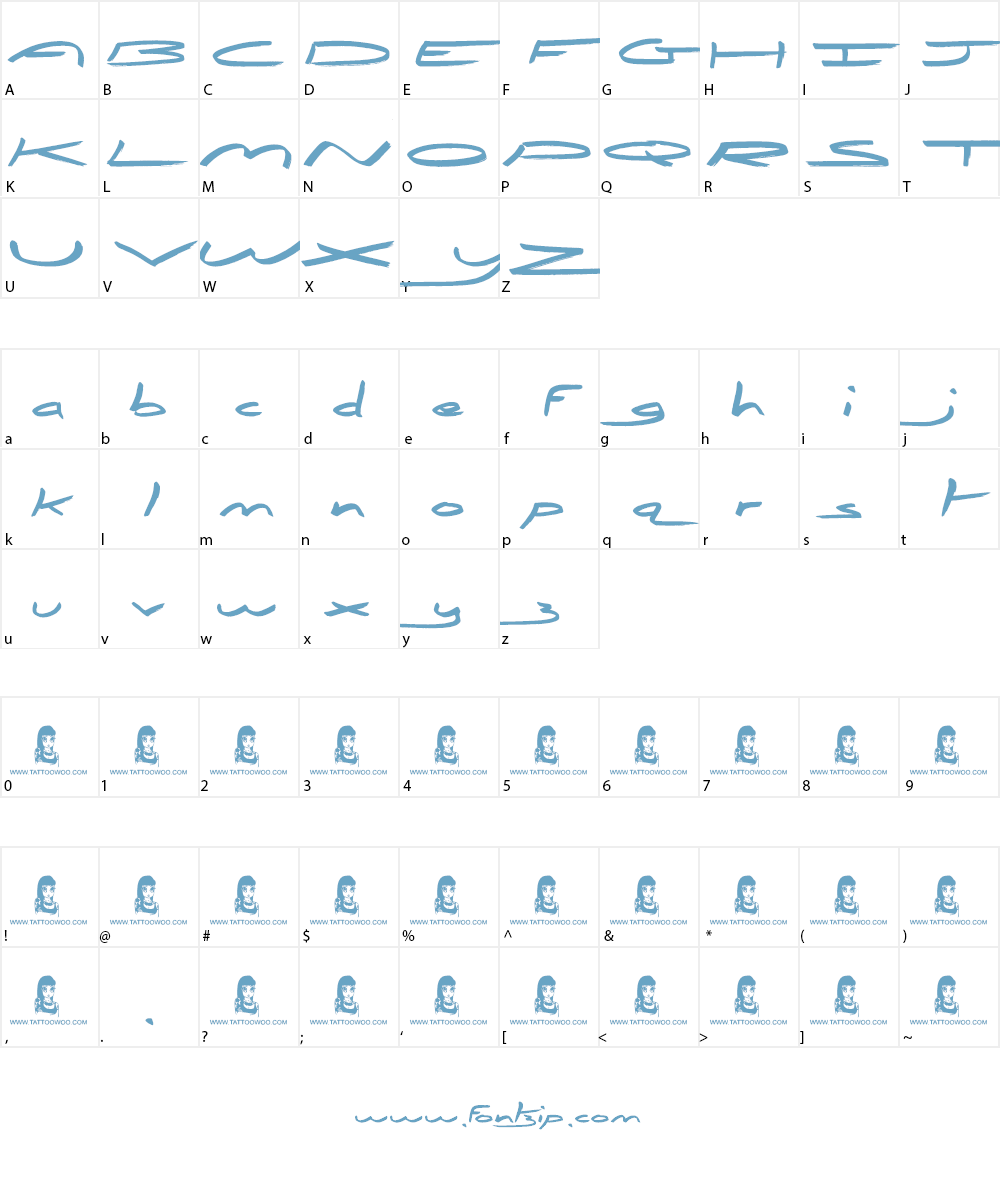 Abrahams Wish Font Character